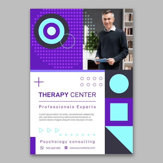 Gratis vector psychologie verticale flyer-sjabloon