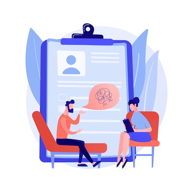 Psycholoog service abstract concept vectorillustratie. Privé psycholoog sessie, geestelijke gezondheidszorg, gezinspsychologie, kindertherapie, relatiepsychotherapie abstracte metafoor.