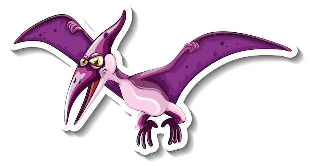 Gratis vector pteranodon dinosaurus stripfiguur sticker