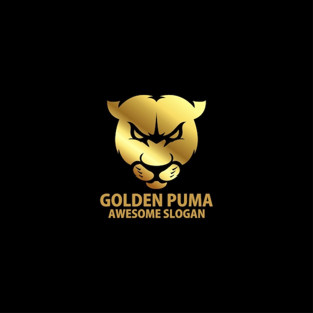 Gratis vector puma met luxe logo-ontwerp verloopkleur