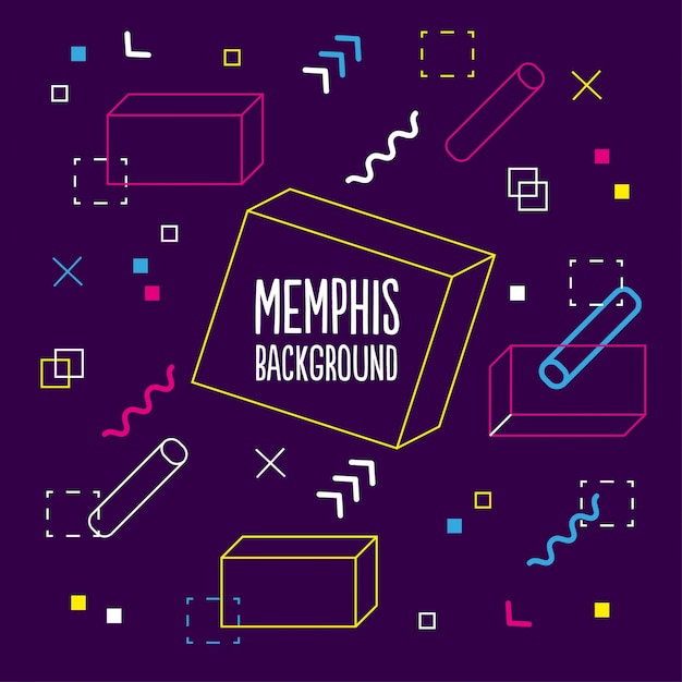 Gratis vector purpere memphis achtergrond