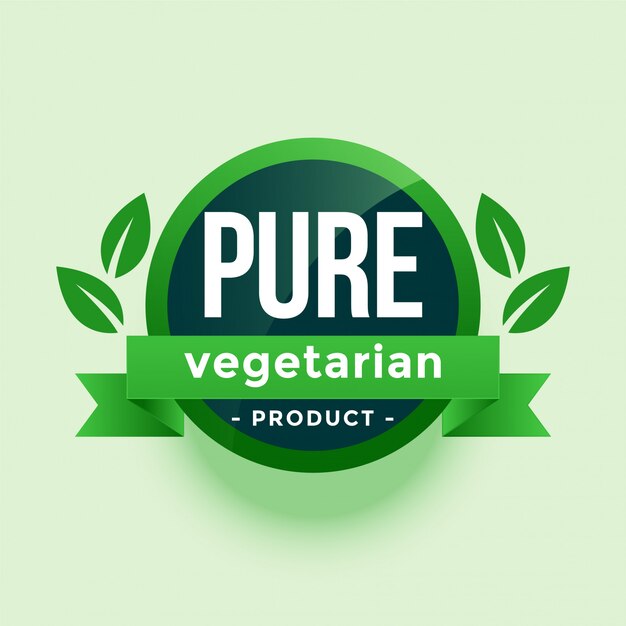 Puur vegetarisch product groene bladeren label