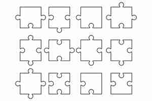 Gratis vector puzzelstukjes gescheiden overzicht