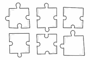 Gratis vector puzzelstukjes handgetekende stijl