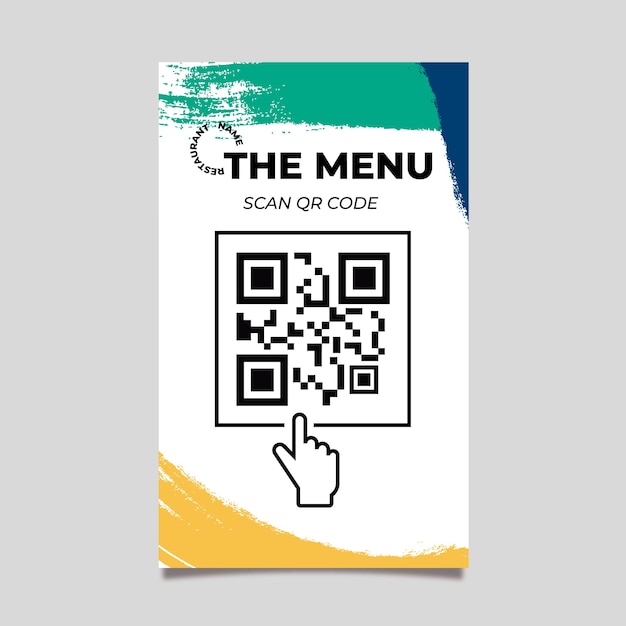 QR-codesjabloon van kleurrijk menu