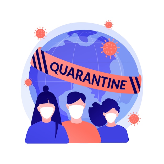 Quarantaine abstract concept vectorillustratie. Zelf quarantaine, isolatie tijdens pandemie, uitbraak van coronavirus, thuisblijven, strikte maatregelen van de overheid, doe uw deel abstracte metafoor.