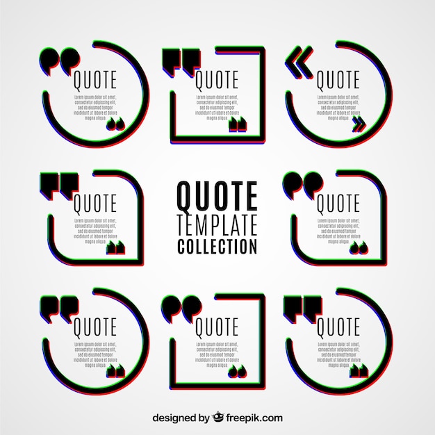 Gratis vector quote templates in moderne stijl