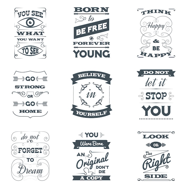 Gratis vector quotes typography set