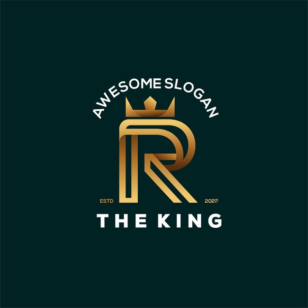 R letter gradiënt luxe logo-ontwerp