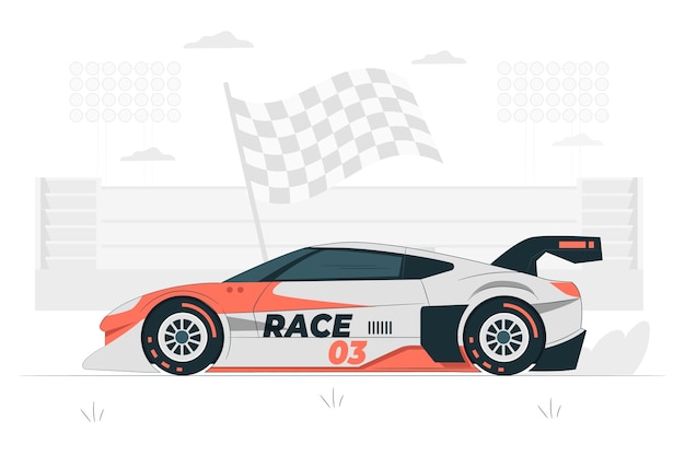 Gratis vector race auto concept illustratie