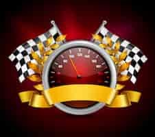 Gratis vector race embleem realistisch