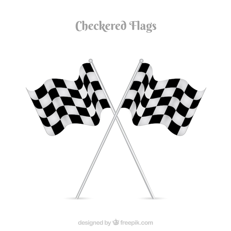 Gratis Vector race geruite vlaggen met plat ontwerp