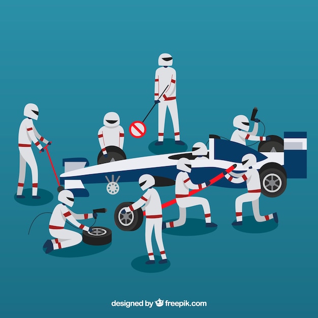 Gratis vector racer stop werknemers