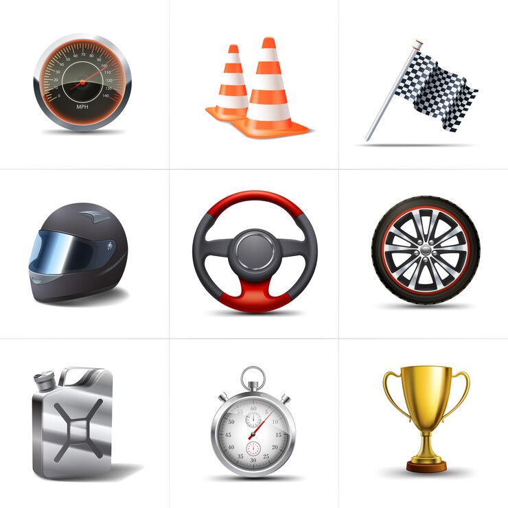 Gratis Vector racing decoratieve pictogrammen instellen