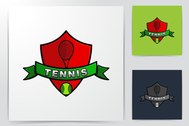 Racket tennis logo ideeën. Inspiratie logo ontwerp. Sjabloon vectorillustratie. Geïsoleerd Op Witte Achtergrond