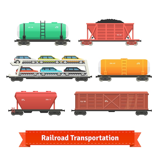 Gratis vector railroad transport set