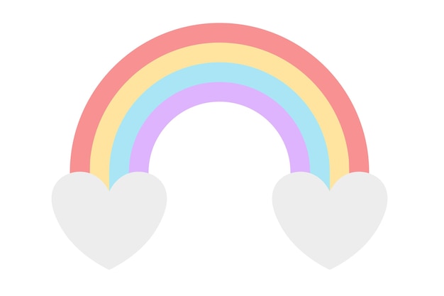 Gratis vector rainbow heart to heart (rainboog van hart tot hart)