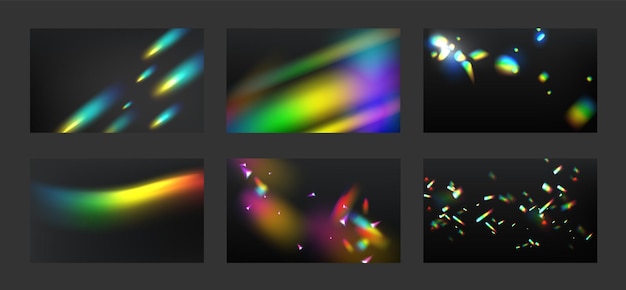 Gratis vector rainbow lens flare licht lekt effecten