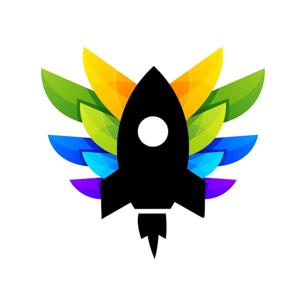 Gratis vector raketvleugels pictogram logo ontwerp