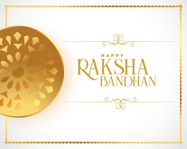 Raksha bandhan-begroeting met gouden decoratie