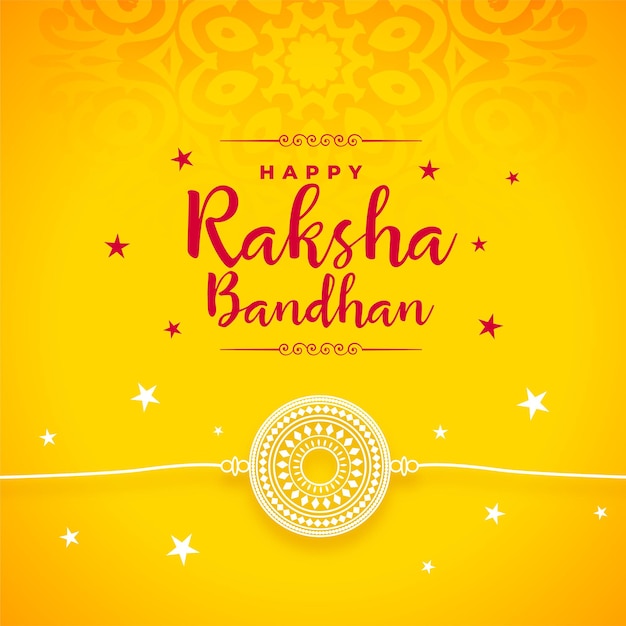 Raksha bandhan geel decoratief kaartontwerp