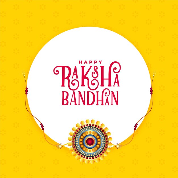 Raksha bandhan geel wenskaartontwerp