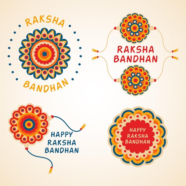 Gratis vector raksha bandhan-insignes