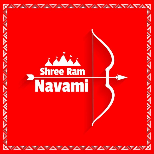 Ram navami wenskaart met pijl en boog wensen