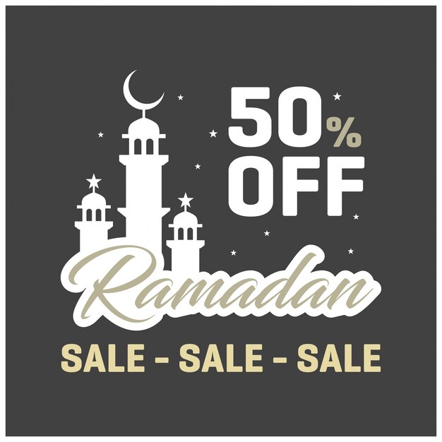 Gratis vector ramadan 50 off verkoop banner