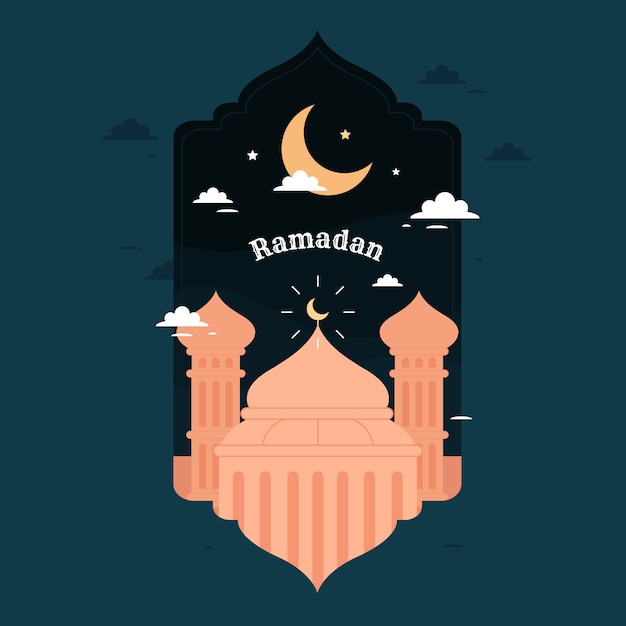 Gratis vector ramadan achtergrond concept