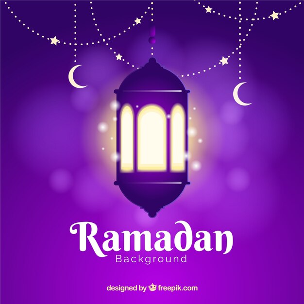 Ramadan achtergrond met lampen en ornamenten