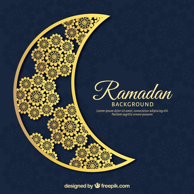 Ramadan achtergrond met maan en ornamenten
