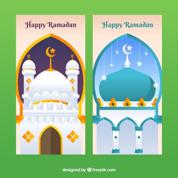 Ramadan banners met moskee