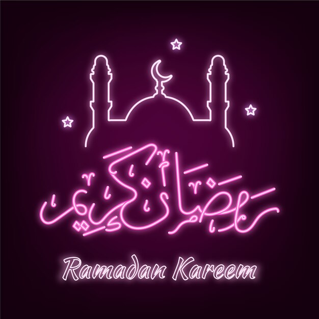 Ramadan belettering neon teken
