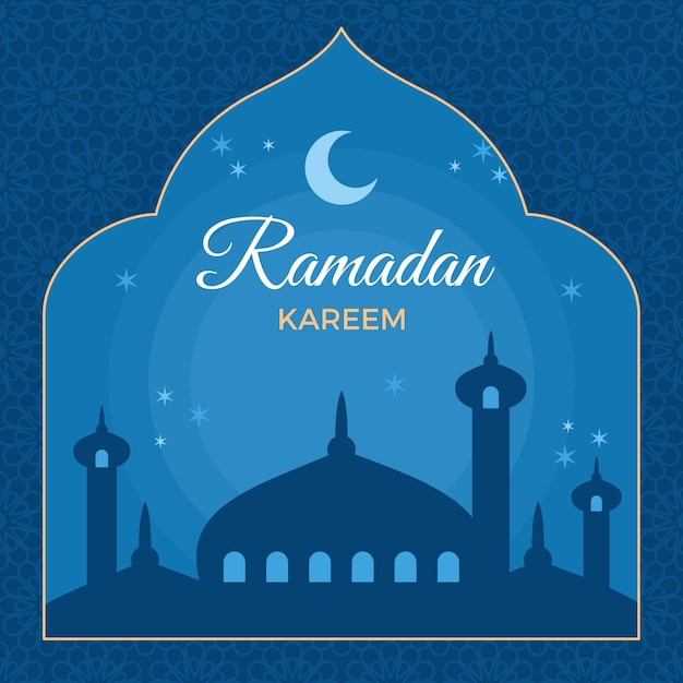 Gratis vector ramadan concept in plat ontwerp