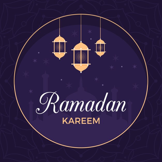 Gratis vector ramadan concept in plat ontwerp