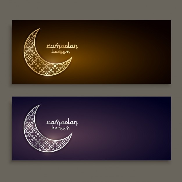 Gratis vector ramadan festival banners ontwerp