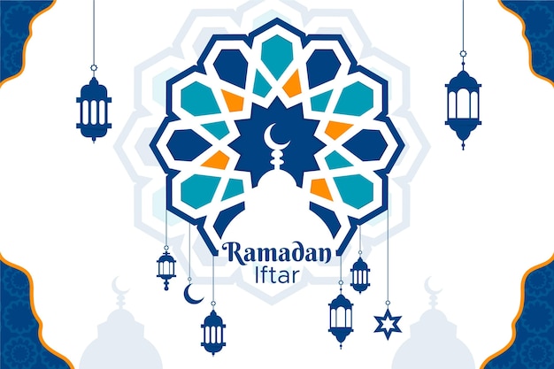 Gratis vector ramadan iftar achtergrond