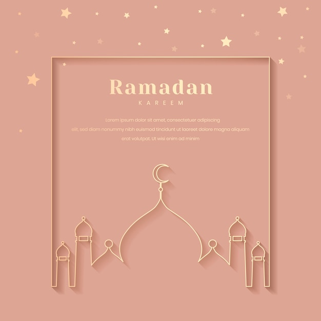 Gratis vector ramadan ingelijst kaartontwerp