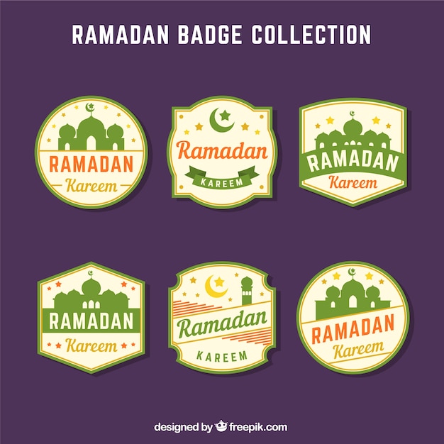 Ramadan-insignecollectie van zes