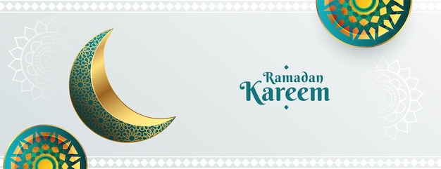 Gratis vector ramadan kareem-festivalbanner met arabische decoratie en maan