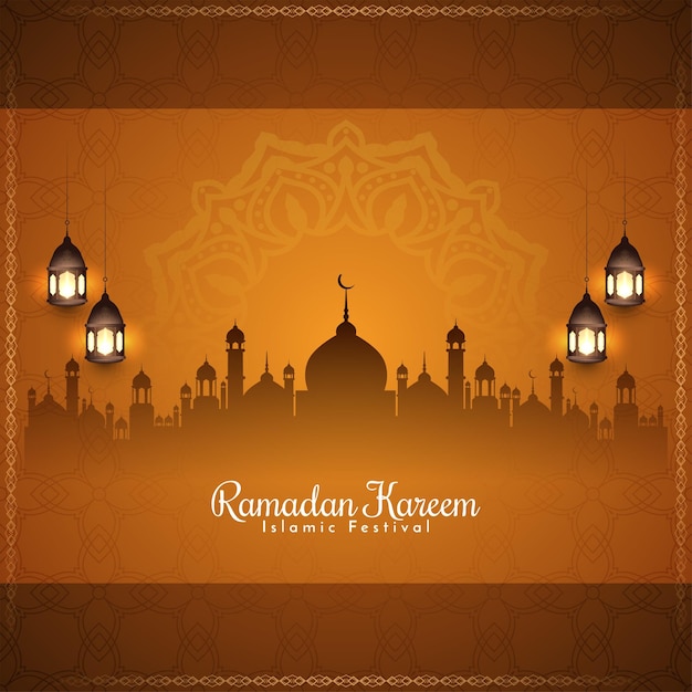 Ramadan kareem islamitisch cultureel festival elegante achtergrond vector