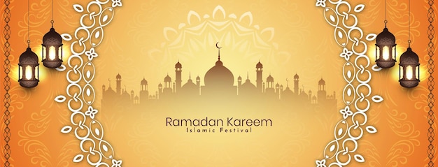 Ramadan Kareem islamitisch festival elegante decoratieve banner ontwerp vector