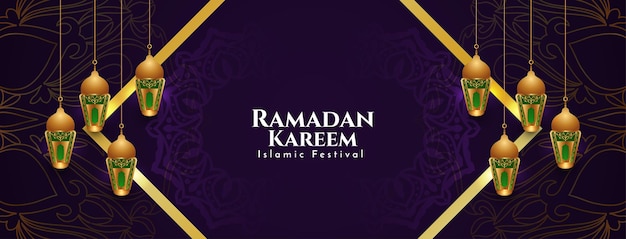 Ramadan kareem islamitische festival viering culturele banner vector