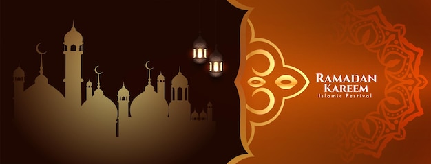 Ramadan Kareem islamitische festival viering culturele banner vector