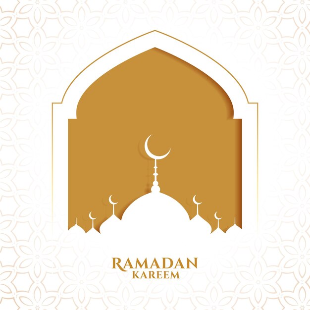 Ramadan kareem islamitische groet in papieren stijl