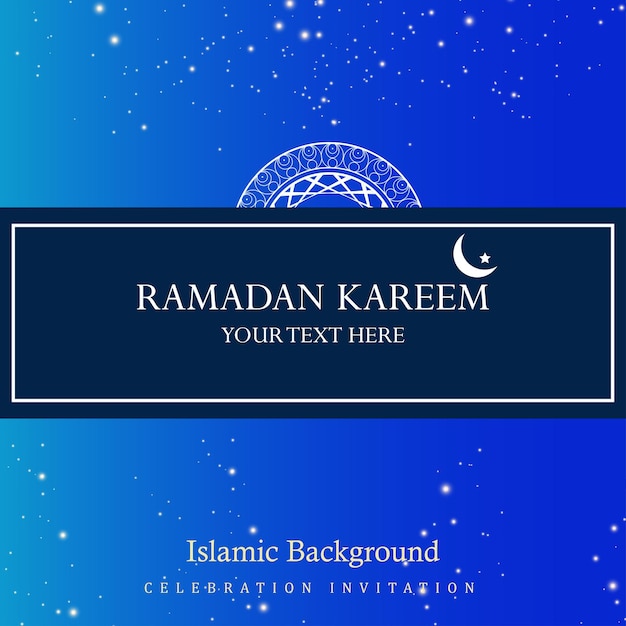 Ramadan kareem koningsblauwe achtergrond islamitische sociale media banner