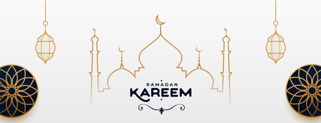 Ramadan kareem lijnstijl arabisch bannerontwerp