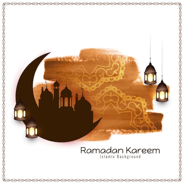 Gratis vector ramadan kareem mooie wassende maan achtergrond ontwerp vector
