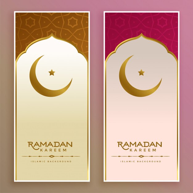 Ramadan kareem of eid banner met maan en ster